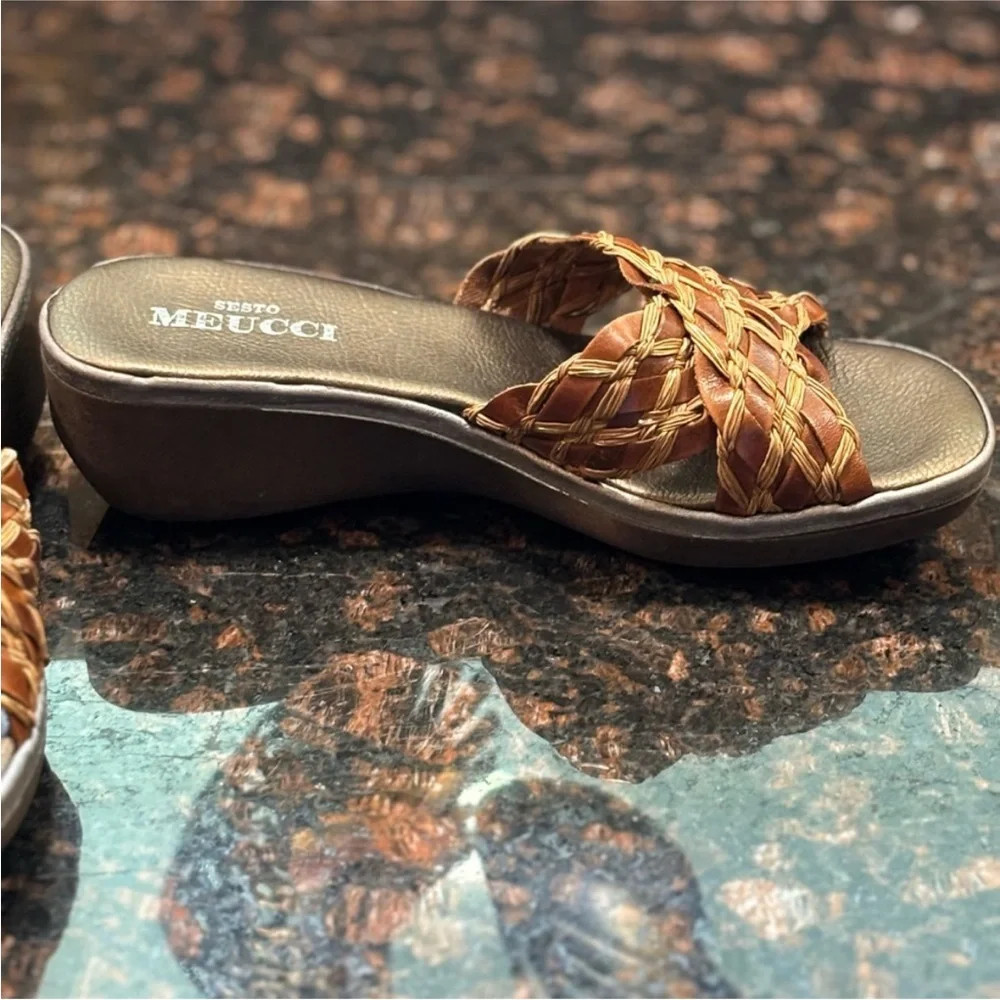 Sesto Meucci Sandal Italian made Braided Leather Size 6.5